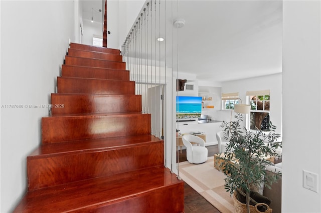 760 Meridian Ave Unit 1, Miami Beach, FL 33139 - staircase featuring wood finished floors