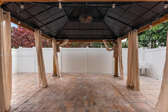 4814 NW 56th Ct, Tamarac, FL 33319 - view of patio with a gazebo and a fenced backyard
