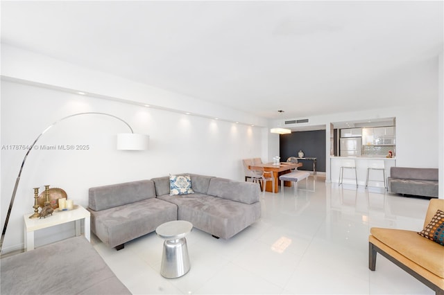 3180 S Ocean Dr Unit 1608, Hallandale Beach, FL 33009 - living room featuring visible vents and light tile patterned floors