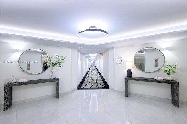 3180 S Ocean Dr Unit 1608, Hallandale Beach, FL 33009 - corridor with baseboards and tile patterned flooring