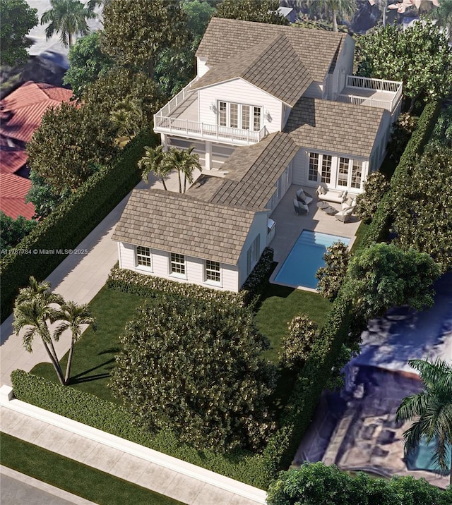 3609 Washington Rd, West Palm Beach, FL 33405 - view from above of property with a pool area