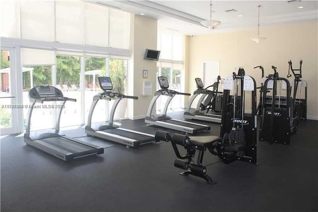 18800 NE 29th Ave Unit 1028, Aventura, FL 33180 - exercise room featuring baseboards