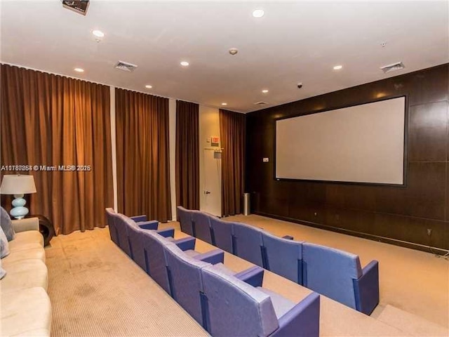18800 NE 29th Ave Unit 1028, Aventura, FL 33180 - cinema room with visible vents, carpet floors, and recessed lighting