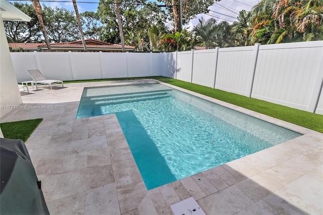 1990 NE 35th St, Lighthouse Point, FL 33064 - view of pool with a fenced backyard, a patio area, and a fenced in pool