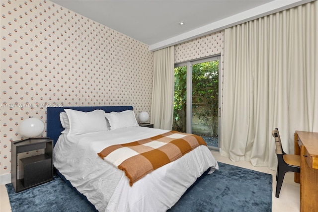 4039 Ventura Ave, Miami, FL 33133 - bedroom featuring wallpapered walls and access to exterior