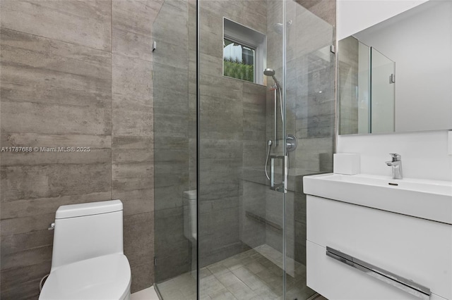 4039 Ventura Ave, Miami, FL 33133 - bathroom with a stall shower, vanity, and toilet