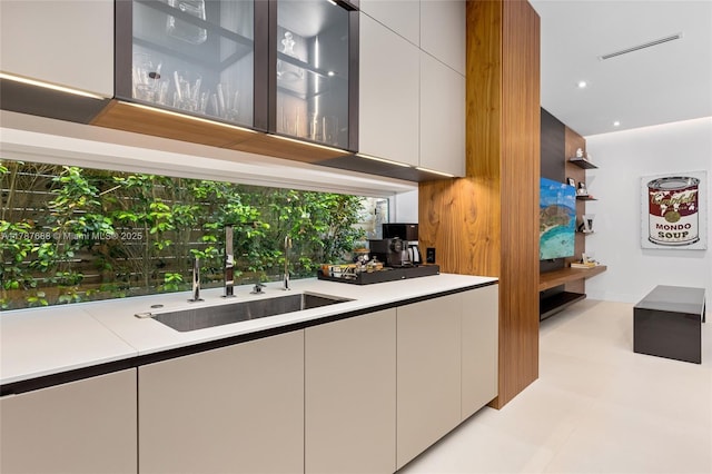 4039 Ventura Ave, Miami, FL 33133 - interior space featuring recessed lighting, visible vents, and a sink