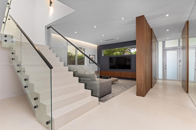 4039 Ventura Ave, Miami, FL 33133 - staircase featuring recessed lighting
