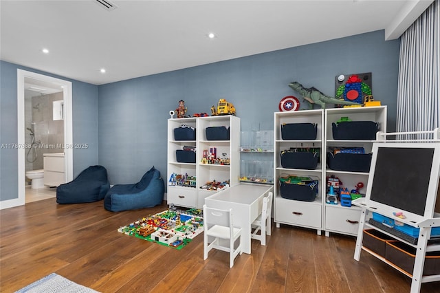 4039 Ventura Ave, Miami, FL 33133 - playroom with wood-type flooring and recessed lighting