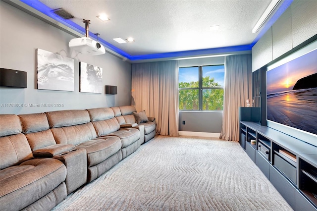 8608 Torrey Isles Ter, Boca Raton, FL 33496 - home theater with a textured ceiling and carpet