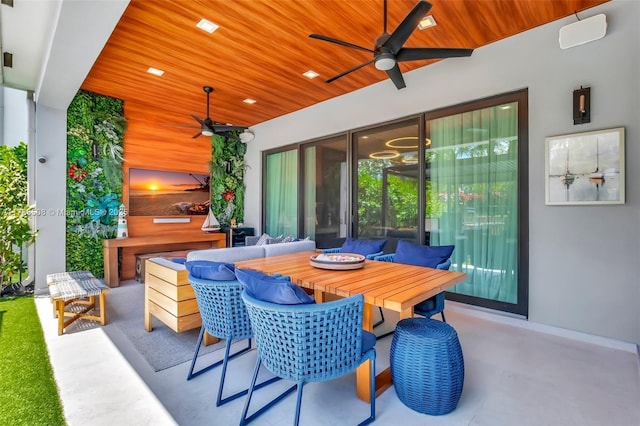 8608 Torrey Isles Ter, Boca Raton, FL 33496 - view of patio / terrace with a ceiling fan and outdoor dining area