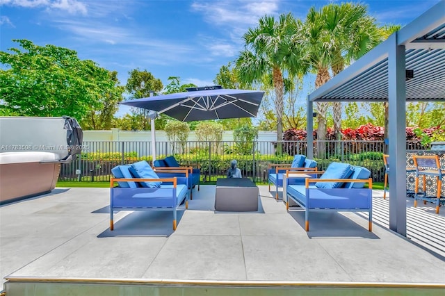 8608 Torrey Isles Ter, Boca Raton, FL 33496 - view of patio / terrace with an outdoor living space