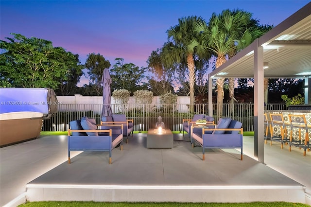 8608 Torrey Isles Ter, Boca Raton, FL 33496 - view of patio featuring an outdoor living space with a fire pit