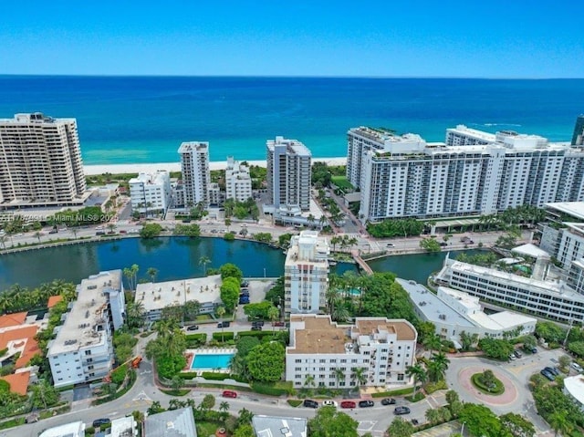 255 W 24th St Unit 136, Miami Beach, FL 33140 - drone / aerial view featuring a water view and a city view