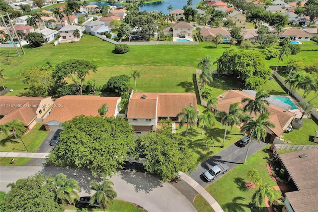 drone / aerial view with a residential view