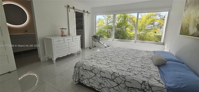 1531 SW 126th Pl, Miami, FL 33184 - bedroom with a barn door and marble finish floor