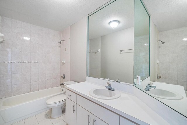 16122 SW 104th Ter, Miami, FL 33196 - full bathroom featuring shower / tub combination, tile patterned flooring, a textured ceiling, and toilet