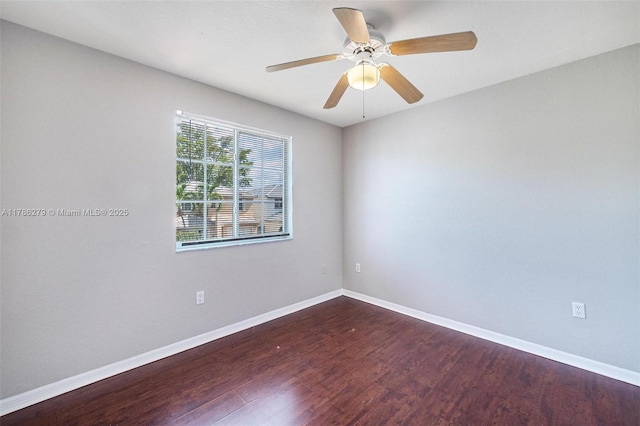 16122 SW 104th Ter, Miami, FL 33196 - unfurnished room featuring baseboards, a ceiling fan, and wood finished floors