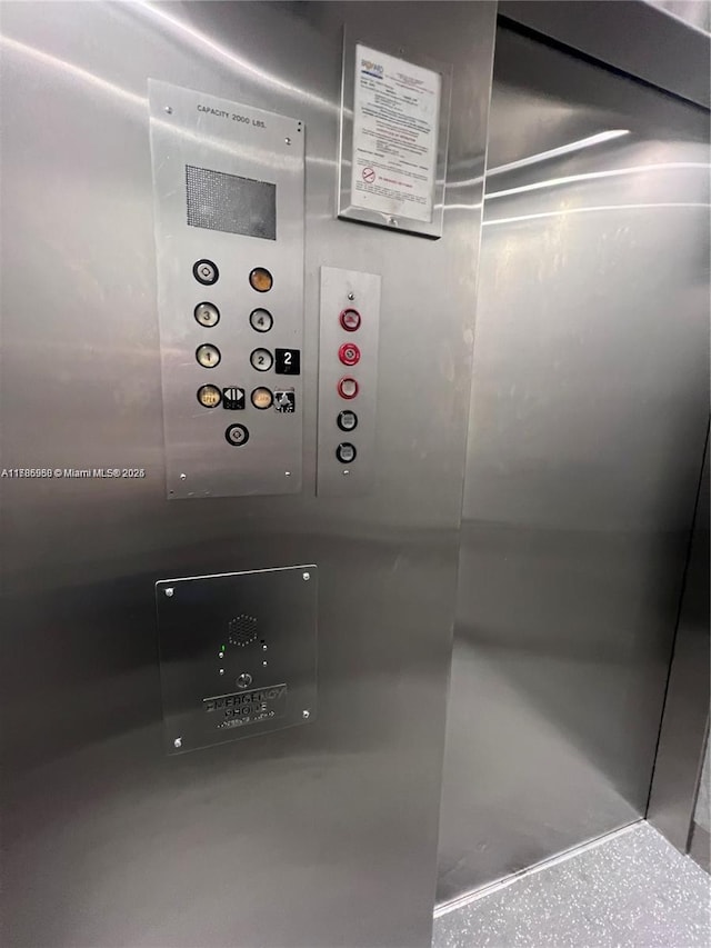 interior details with elevator