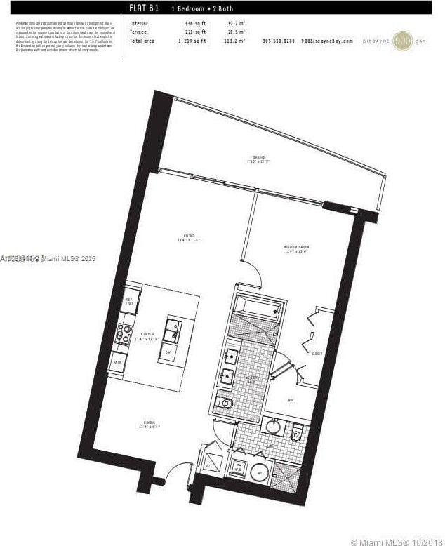 900 Biscayne Blvd Unit 3803, Miami, FL 33132 - view of layout