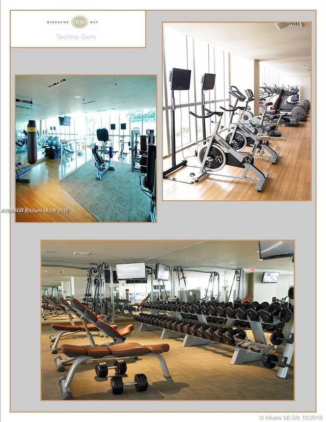900 Biscayne Blvd Unit 3803, Miami, FL 33132 - exercise room featuring visible vents