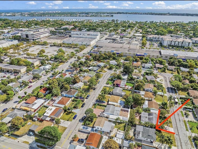621 Hudson Rd, West Palm Beach, FL 33405 - drone / aerial view featuring a water view