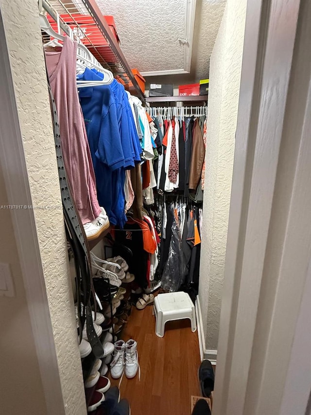 7353 NW 174th Ter Unit 107, Hialeah, FL 33015 - walk in closet featuring wood finished floors
