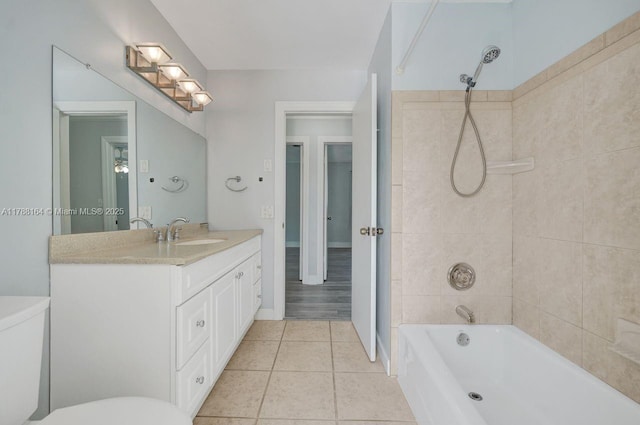 5031 SW 88th Ter, Cooper City, FL 33328 - bathroom with vanity, tile patterned flooring, and bathtub / shower combination