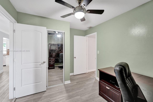 5031 SW 88th Ter, Cooper City, FL 33328 - office space featuring light wood-type flooring and ceiling fan