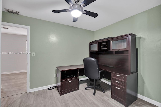 5031 SW 88th Ter, Cooper City, FL 33328 - office space featuring light wood-style floors and a ceiling fan