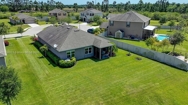 bird's eye view featuring a residential view