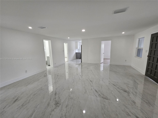 11712 NW 3rd Ave, Miami, FL 33168 - spare room featuring visible vents, recessed lighting, and marble finish floor