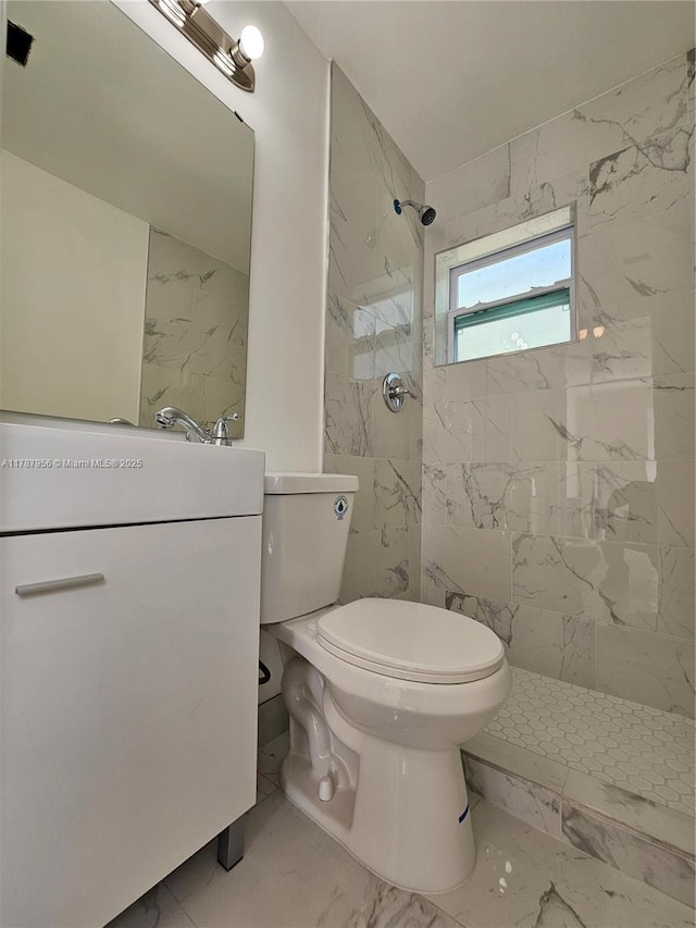 11712 NW 3rd Ave, Miami, FL 33168 - full bath featuring tiled shower, toilet, vanity, and marble finish floor