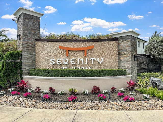 view of community sign