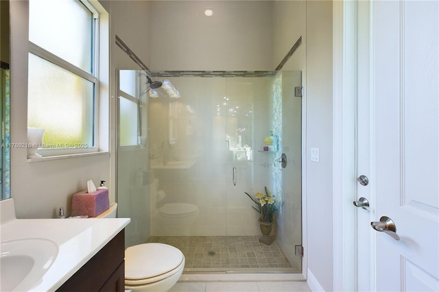 full bath with a shower stall and plenty of natural light