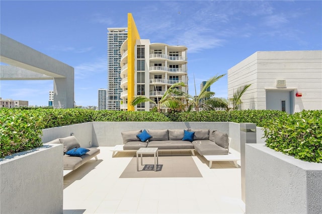 480 NE 30th St Unit 1807, Miami, FL 33137 - view of patio / terrace featuring an outdoor living space