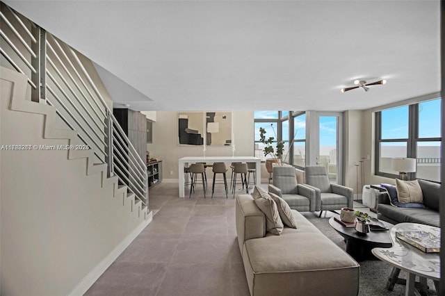 2899 Collins Ave Pha, Pha, Miami Beach, FL 33140 - living area with stairway and baseboards