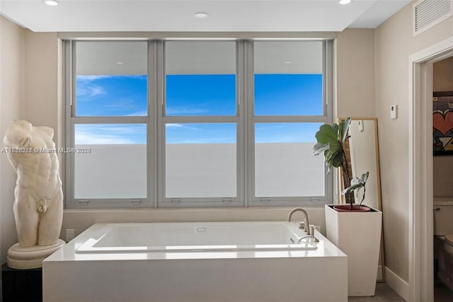 2899 Collins Ave Pha, Pha, Miami Beach, FL 33140 - full bath featuring recessed lighting, visible vents, a garden tub, and a healthy amount of sunlight
