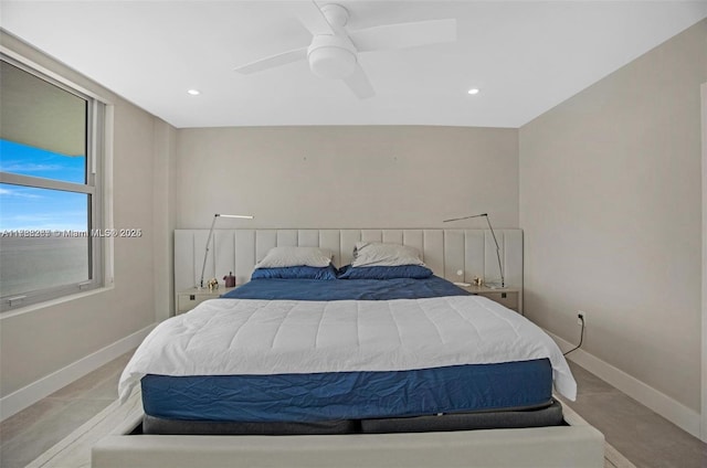 2899 Collins Ave Pha, Pha, Miami Beach, FL 33140 - bedroom with recessed lighting, baseboards, and ceiling fan