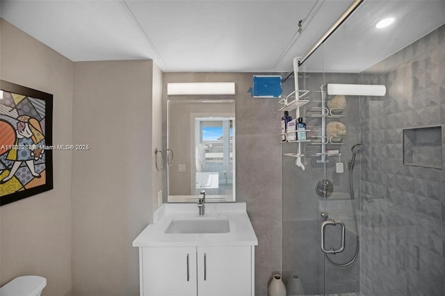 2899 Collins Ave Pha, Pha, Miami Beach, FL 33140 - bathroom with a shower stall and vanity