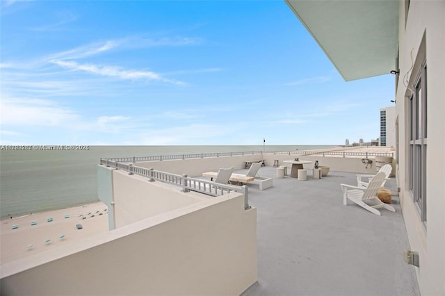 2899 Collins Ave Pha, Pha, Miami Beach, FL 33140 - view of patio / terrace with a water view