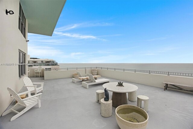 2899 Collins Ave Pha, Pha, Miami Beach, FL 33140 - view of patio with outdoor lounge area and a water view