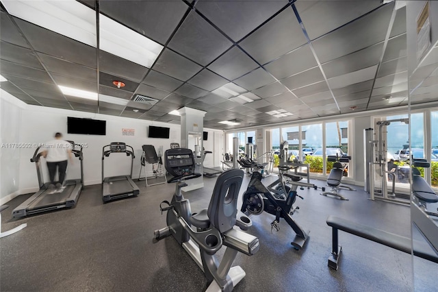1865 79th St Phi, Csw, Phi, North Bay Village, FL 33141 - gym with baseboards and a drop ceiling
