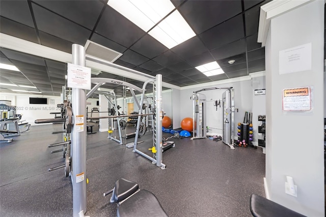 1865 79th St Phi, Csw, Phi, North Bay Village, FL 33141 - workout area with a drop ceiling