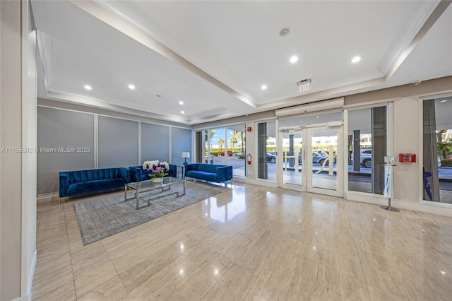 1865 79th St Phi, Csw, Phi, North Bay Village, FL 33141 - common area featuring ornamental molding, a security system, and recessed lighting