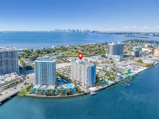 1865 79th St Phi, Csw, Phi, North Bay Village, FL 33141 - drone / aerial view of skyline and a large body of water
