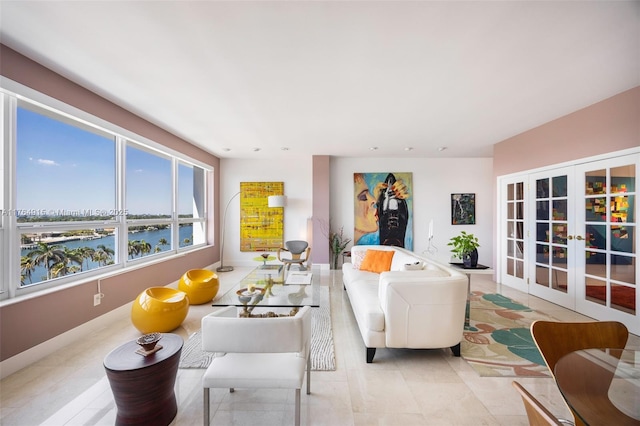 4925 Collins Ave Unit 8G, Miami Beach, FL 33140 - interior space with a water view and french doors