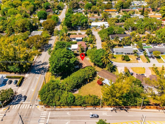 aerial view with a residential view