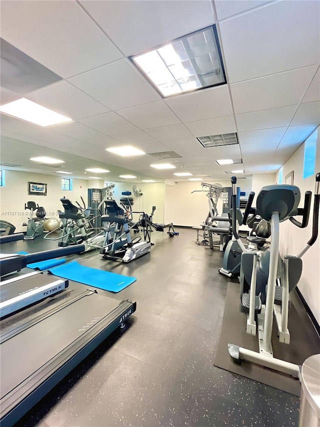 511 Lucerne Ave Unit 408, Lake Worth, FL 33460 - gym featuring a paneled ceiling