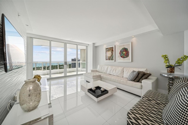 21055 Yacht Club Dr Unit 3101, Aventura, FL 33180 - tiled living area featuring floor to ceiling windows and plenty of natural light